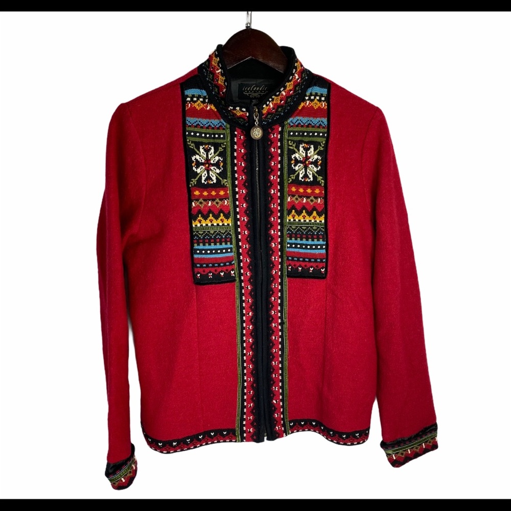 Icelandic Designs Wool Embroidered Sweater
